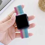 Four-colors Milanese Watch Band For Apple Watch Series 8&7 41mm / SE 2&6&SE&5&4 40mm / 3&2&1 38mm(Pink Silver Green Blue)