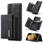 For Samsung Galaxy S21 DG.MING M1 Series 3-Fold Multi Card Wallet  Back Cover Shockproof Case with Holder Function(Black)