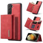 For Samsung Galaxy S21+ DG.MING M1 Series 3-Fold Multi Card Wallet  Back Cover Shockproof Case with Holder Function(Red)