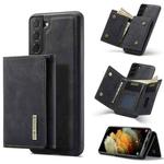 For Samsung Galaxy S21+ DG.MING M1 Series 3-Fold Multi Card Wallet  Back Cover Shockproof Case with Holder Function(Black)