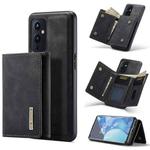 For OnePlus 9 (EU/NA) DG.MING M1 Series 3-Fold Multi Card Wallet  Back Cover Shockproof Case with Holder Function(Black)