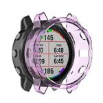 For Garmin Fenix 6S / 6S Pro Smart Watch Half Coverage TPU Protective Case(Transparent Purple)