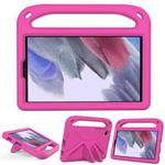 For Samsung Galaxy Tab A7 Lite 8.7 SM-T220 / SM-T225 Handle Portable EVA Shockproof Anti Falling Protective Case with Triangle Holder(Rose Red)