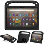 For Amazon Fire HD 10 2021 Handle Portable EVA Shockproof Anti Falling Protective Case with Triangle Holder(Black)