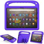 For Amazon Fire HD 10 2021 Handle Portable EVA Shockproof Anti Falling Protective Case with Triangle Holder(Purple)