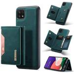 For Samsung Galaxy A22 5G DG.MING M2 Series 3-Fold Multi Card Bag Back Cover Shockproof Case with Wallet & Holder Function(Green)