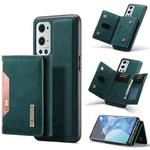 For OnePlus 9 Pro DG.MING M2 Series 3-Fold Multi Card Bag Back Cover Shockproof Case with Wallet & Holder Function(Green)