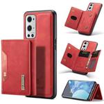 For OnePlus 9 Pro DG.MING M2 Series 3-Fold Multi Card Bag Back Cover Shockproof Case with Wallet & Holder Function(Red)