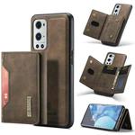 For OnePlus 9 Pro DG.MING M2 Series 3-Fold Multi Card Bag Back Cover Shockproof Case with Wallet & Holder Function(Coffee)