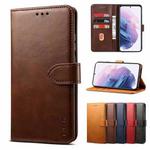 For Samsung Galaxy S21+ 5G GUSSIM Business Style Horizontal Flip Leather Case with Holder & Card Slots & Wallet(Brown)