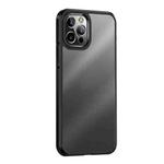 For iPhone 12 / 12 Pro Ice-Crystal Matte PC+TPU Four-corner Airbag Shockproof Case(Black)