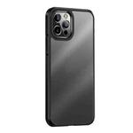 For iPhone 12 Pro Max Ice-Crystal Matte PC+TPU Four-corner Airbag Shockproof Case(Black)