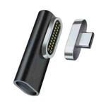 100W USB-C / Type-C Female to 20 Pin Magnetic USB-C / Type-C Male Elbow Adapter (Black)