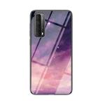 For Huawei P smart 2021 / Y7a Starry Sky Pattern Tempered Glass + TPU Shockproof Protective Case(Fantasy Starry Sky)