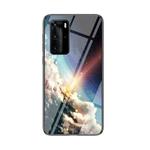 For Huawei P40 Pro Starry Sky Pattern Tempered Glass + TPU Shockproof Protective Case(Bright Starry Sky)