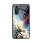 For vivo iQOO Neo3 5G Starry Sky Painted Tempered Glass TPU Shockproof Protective Case(Bright Stars)