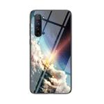 For OPPO Reno3 Starry Sky Painted Tempered Glass TPU Shockproof Protective Case(Bright Stars)