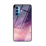 For OPPO Reno4 Starry Sky Painted Tempered Glass TPU Shockproof Protective Case(Dream Sky)