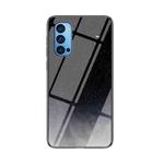 For OPPO Reno4 Starry Sky Painted Tempered Glass TPU Shockproof Protective Case(Star Crescent Moon)