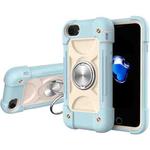 Shockproof Silicone + PC Protective Case with Dual-Ring Holder For iPhone 6/6s/7/8/SE 2022 / SE 2020(Ice Blue)