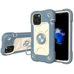 For iPhone 12 Pro Max Shockproof Silicone + PC Protective Case with Dual-Ring Holder(Daisy Blue)