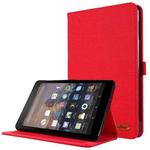 For Amazon Kindle Fire HD 10 2021 Horizontal Flip TPU + Fabric PU Leather Protective Case with Name Card Clip(Red)