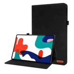 For Huawei MatePad Pro 12.6 2021 Horizontal Flip TPU + Fabric PU Leather Protective Case with Name Card Clip(Black)