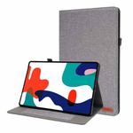 For Huawei MatePad Pro 12.6 2021 Horizontal Flip TPU + Fabric PU Leather Protective Case with Name Card Clip(Grey)