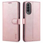 For Honor X20 SE AZNS Skin Feel Calf Texture Horizontal Flip Leather Case with Card Slots & Holder & Wallet(Rose Gold)