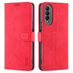 For Honor X20 SE AZNS Skin Feel Calf Texture Horizontal Flip Leather Case with Card Slots & Holder & Wallet(Red)