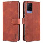 For vivo V21e / Y73 2021 AZNS Skin Feel Calf Texture Horizontal Flip Leather Case with Card Slots & Holder & Wallet(Brown)