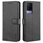 For vivo V21e / Y73 2021 AZNS Skin Feel Calf Texture Horizontal Flip Leather Case with Card Slots & Holder & Wallet(Black)