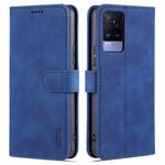 For vivo V21e / Y73 2021 AZNS Skin Feel Calf Texture Horizontal Flip Leather Case with Card Slots & Holder & Wallet(Blue)