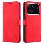 For Xiaomi Mi 11 Ultra AZNS Skin Feel Calf Texture Horizontal Flip Leather Case with Card Slots & Holder & Wallet(Red)