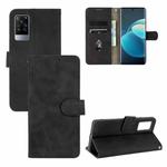 For vivo X60 Pro / X60 5G Solid Color Skin Feel Magnetic Buckle Horizontal Flip Calf Texture PU Leather Case with Holder & Card Slots & Wallet(Black)