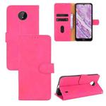 For Nokia C10 Solid Color Skin Feel Magnetic Buckle Horizontal Flip Calf Texture PU Leather Case with Holder & Card Slots & Wallet(Rose Red)