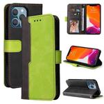 For iPhone 13 Pro Business Stitching-Color Horizontal Flip PU Leather Case with Holder & Card Slots & Photo Frame  (Green)