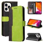 For iPhone 13 Pro Max Business Stitching-Color Horizontal Flip PU Leather Case with Holder & Card Slots & Photo Frame  (Green)