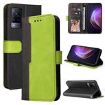 For vivo V21 4G / 5G Business Stitching-Color Horizontal Flip PU Leather Case with Holder & Card Slots & Photo Frame(Green)