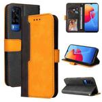 For vivo Y51 2020 / Y31 2021 Business Stitching-Color Horizontal Flip PU Leather Case with Holder & Card Slots & Photo Frame(Orange)