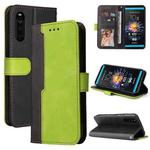 For Sony Xperia 10 III Business Stitching-Color Horizontal Flip PU Leather Case with Holder & Card Slots & Photo Frame(Green)