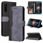 For Sony Xperia 10 III Business Stitching-Color Horizontal Flip PU Leather Case with Holder & Card Slots & Photo Frame(Grey)