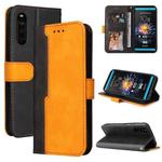 For Sony Xperia 10 III Business Stitching-Color Horizontal Flip PU Leather Case with Holder & Card Slots & Photo Frame(Orange)