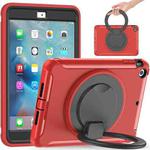 Shockproof TPU + PC Protective Case with 360 Degree Rotation Foldable Handle Grip Holder & Pen Slot For iPad mini 3 / 2 / 1(Red)
