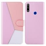 For Huawei Honor 9X Tricolor Stitching Horizontal Flip TPU + PU Leather Case with Holder & Card Slots & Wallet(Pink)