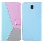 For LG K30 (2019) Tricolor Stitching Horizontal Flip TPU + PU Leather Case with Holder & Card Slots & Wallet(Blue)