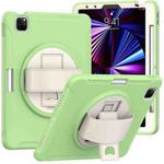 For iPad Pro 11 2022 / 2021 / 2020 / 2018 360 Degree Rotation PC + TPU Protective Tablet Case with Holder & Hand-strap & Pen Slot(Matcha Green)