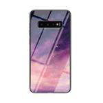 For Samsung Galaxy S10 Starry Sky Painted Tempered Glass TPU Shockproof Protective Case(Dream Sky)