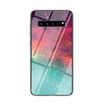 For Samsung Galaxy S10 5G Starry Sky Painted Tempered Glass TPU Shockproof Protective Case(Color Starry Sky)