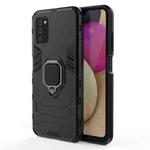 For Samsung Galaxy A03s 164mm PC + TPU Shockproof Protective Case with Magnetic Ring Holder(Black)